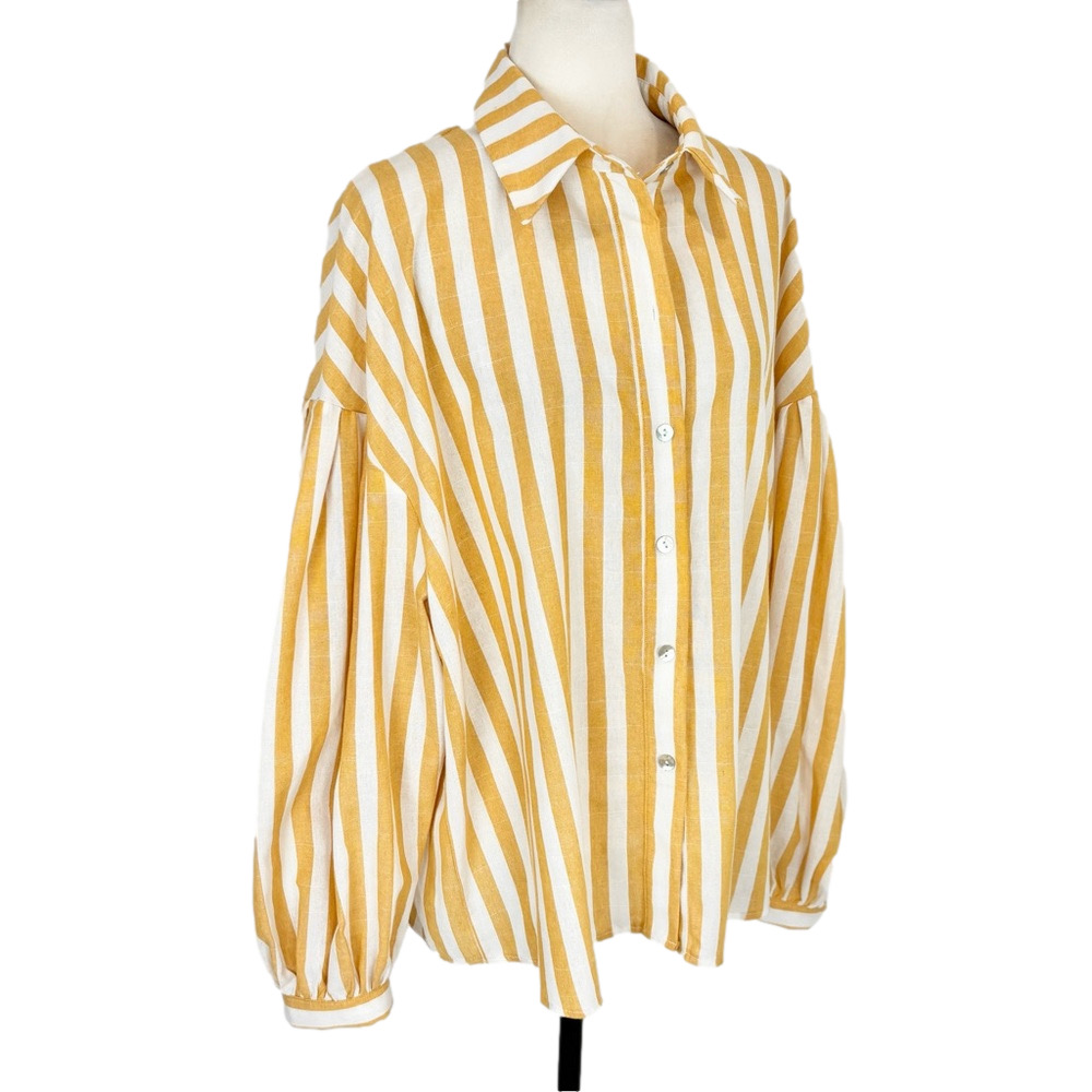 Molly Bracken yellow striped shirt